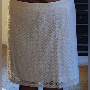 White lace skirt